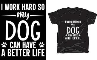 tipografia t camicia design per cane amante vettore