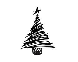 illustrazioni disegnate a mano dell'albero di natale. vettore. vettore