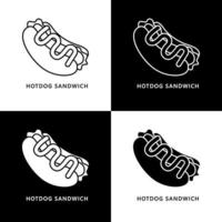 hot dog Sandwich logo. cibo e bevanda illustrazione. Fast food icona simbolo vettore