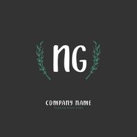 ng iniziale grafia e firma logo design con cerchio. bellissimo design manoscritto logo per moda, squadra, nozze, lusso logo. vettore