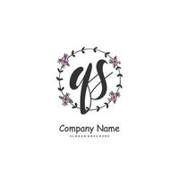 qs iniziale grafia e firma logo design con cerchio. bellissimo design manoscritto logo per moda, squadra, nozze, lusso logo. vettore