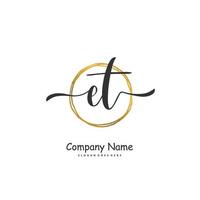 et iniziale grafia e firma logo design con cerchio. bellissimo design manoscritto logo per moda, squadra, nozze, lusso logo. vettore