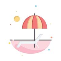 spiaggia ombrello panchina godere estate attività commerciale logo modello piatto colore vettore