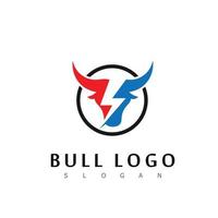 Toro logo simbolo bisonte animale forte vettore