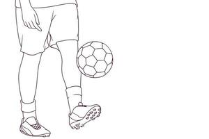 giocatore giocoleria palla con il suo gambe mano disegnato stile vettore illustrazione