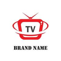 tv tecnologia logo design vettore