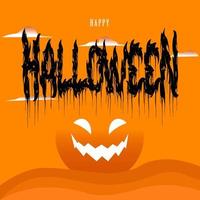 contento Halloween tipografia design zucca vettore