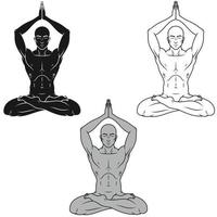 vettore design di uomo fare yoga