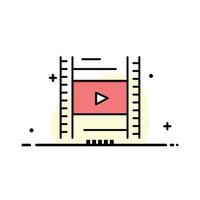 video lezione film formazione scolastica attività commerciale logo modello piatto colore vettore