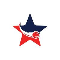 stella cestino palla logo design. pallacanestro club logo design modello. vettore