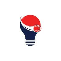 lampadina e pallacanestro vettore logo design. vettore illustrazione di un' combinazione di luci e pallacanestro.