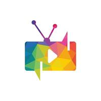 creativo Chiacchierare tv logo design. parlare mostrare logo design. vettore