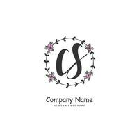 cs iniziale grafia e firma logo design con cerchio. bellissimo design manoscritto logo per moda, squadra, nozze, lusso logo. vettore