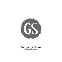 gs iniziale grafia e firma logo design con cerchio. bellissimo design manoscritto logo per moda, squadra, nozze, lusso logo. vettore