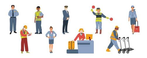 aeroporto personale pilota, hostess, sicurezza lavoratori vettore