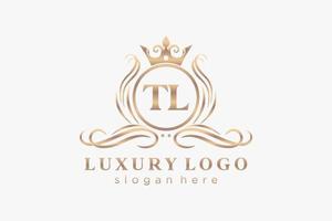 iniziale tl lettera reale lusso logo modello nel vettore arte per ristorante, regalità, boutique, bar, Hotel, araldico, gioielleria, moda e altro vettore illustrazione.