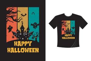 contento Halloween. Halloween t camicia modello vettore