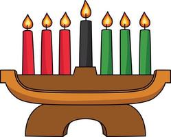 Kwanzaa kinara cartone animato colorato clipart vettore