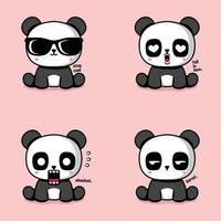 vettore illustrazione di carino panda emoji