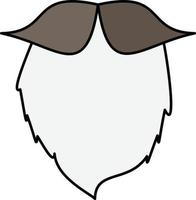 baffi fricchettone Movember sopportato uomini piatto colore icona vettore