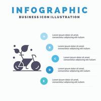 ciclo eco amichevole pianta ambiente solido icona infografica 5 passaggi presentazione sfondo vettore