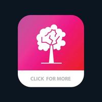 albero pianta crescita mobile App pulsante androide e ios glifo versione vettore