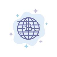 futuro i soldi bitcoin bloccare catena crypto moneta decentralizzato blu icona su astratto nube backgroun vettore