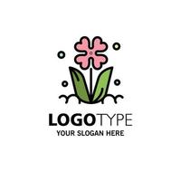 flora floreale fiore natura rosa attività commerciale logo modello piatto colore vettore