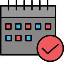 programma approvato attività commerciale calendario evento Piano pianificazione piatto colore icona vettore icona bandiera modello