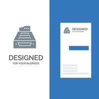 File contabilità conti dati Banca dati Posta in arrivo Conservazione grigio logo design e attività commerciale carta modello vettore