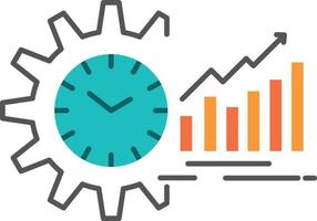 grafico analitica grafici mercato programma tempo tendenze piatto colore icona vettore icona bandiera modello