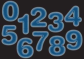 Numeri Blue Jeans vettore