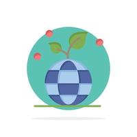 crescita eco amichevole globo astratto cerchio sfondo piatto colore icona vettore