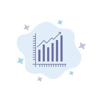 grafico analitica attività commerciale diagramma marketing statistica tendenze blu icona su astratto nube sfondo vettore