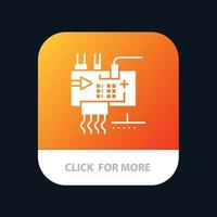 montare personalizzare elettronica ingegneria parti mobile App pulsante androide e ios glifo versione vettore