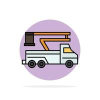gru camion sollevamento sollevamento trasporto astratto cerchio sfondo piatto colore icona vettore