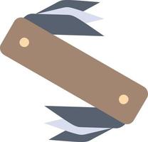 coltello esercito campeggio svizzero tasca piatto colore icona vettore