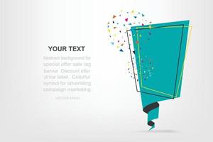 tag banner di carta. simbolo colorato per il marketing della campagna pubblicitaria. vettore. vettore