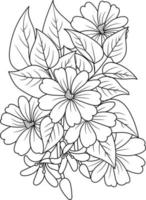 nero e bianca scarabocchio fiore per adulti colorazione libro vettore
