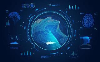 interfaccia di scansione cerebrale vettore