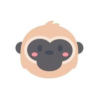 cartone animato scimmia viso carino animali domestici per bambini vettore