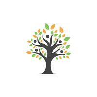 albero persone logo. salutare persone logo design. umano vita logo icona di astratto persone albero vettore. vettore