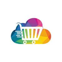 nube shopping logo design. vettore in linea negozio logo modello