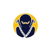 ninja vettore logo design modello.