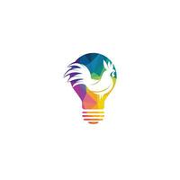 Gallo lampadina forma concetto logo design. vettore