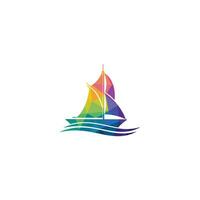 yacht logo design. yachting club o yacht sport squadra vettore logo design. marino viaggio avventura o yachting campionato o andare in barca viaggio torneo.