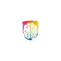 design del logo della connessione cerebrale. modello di logo del cervello digitale. vettore