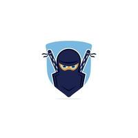 ninja vettore logo design modello.