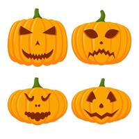 Halloween zucca viso collezione, vettore illustrazione