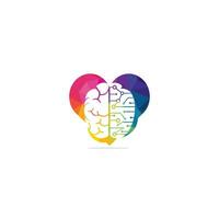 creativo cervello cuore forma logo design. brainstorming energia pensiero cervello logo. vettore